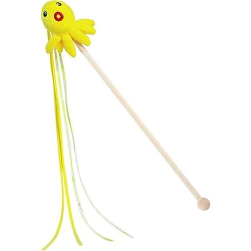 Plush Cat Teaser Tassel Interactive Catnip Pet Toy Kitten Wand Cat Octopus Toy For Cats Interactive Pet Supplies