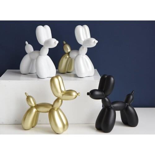 Resin Toy Dog Crafts Balloon Dog Figurine Home Decoration Modern Home Animal Sculpture Statue Decor Ornaments Gifts For Kids