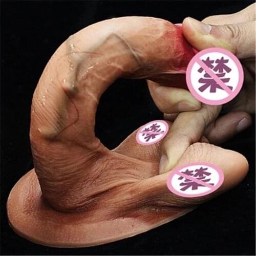 Realistic Dildo Sliding Testicles Silicone Penis Lesbian Sex Toys Huge Big Dick Female Masturbation Adult Woman Erotic Products