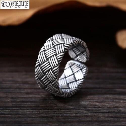 Handcrafted 100% 999 Silver Ring Real Pure Silver Women Ring Vintage Sterling Silver Female Ring Resizable