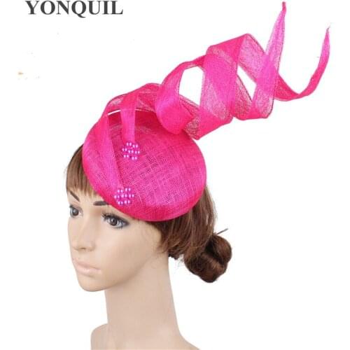 Nice 4-Layer Sinamay Women Wedding Hats Fascinator Elegant Ladies Hoops Headwear For Party Tea Hair Accessories Church Millinery