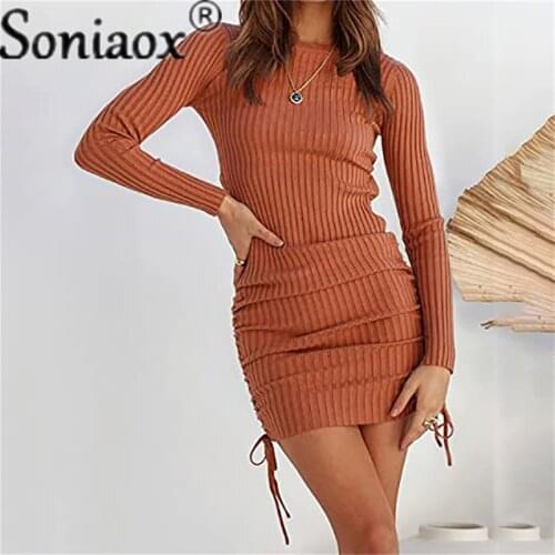 Модные трикотажные платья Soniaox China At AliExpress