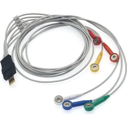 Compatible Schiller MT-101 ECG Holter Cable 6leads IEC Snap