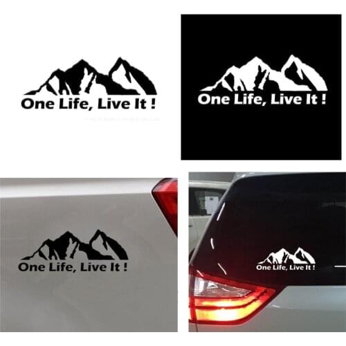 1PC Car Sticker One Life live it Mountain Off Road Car Window Stickers Vinyl Decal Car-styling