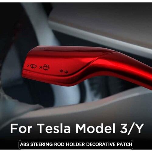 SPEEDPARK Interior Remodel Patch For Tesla Model 3 And Tesla Model Y 2017-2020 Real Carbon Fiber Column Shift Protective Cover