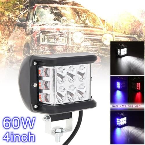 4 Inch 12V-80V 60W White Blue Red Waterproof LED Work Light with Multiple Lighting Mode for Off-road Car / Pickup / Wagon