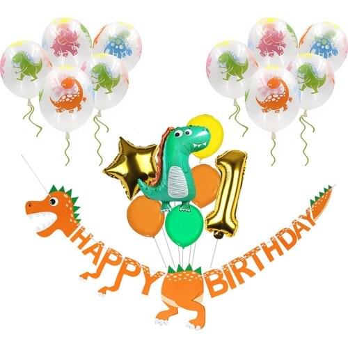 Dinosaur Party Balloon Happy Birthday Balloon Decoration Dinosaur Number Foil Balloon Jungle Party Supplies Jurassic World Decor