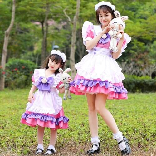 Pink Cute Cat Lolita Outfit Maid Dress Cosplay Costume Suit for Girls Woman Waitress Maid Party Stage Costumes