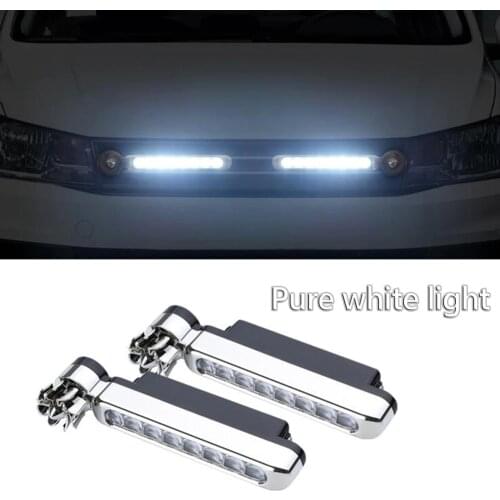 1 Pair LED Car Daytime Running Lights Low Power Consumption and Power Saving Wind Powered No Need External Power Supply