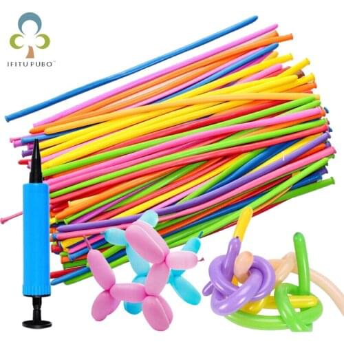 100pcs/50Pcs Long Magic Balloon Weaving Balloon DIY Birthday Party Decoration Balloon Color Wedding Ceremony Decorations GYH