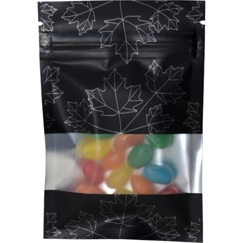 100 pieces Matte Black Aluminum Foil Zip Lock Packaging Bag Resealable Grip Ziplock Mylar Pouch Small Sachets Food Sample Bags
