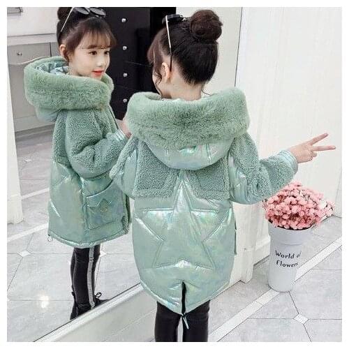 2020 Winter Girls Warm Coat Fashion Kids Hooded Jacket For Girl Outerwear Children Clothes Thicken Warm Parkas For Girls W739