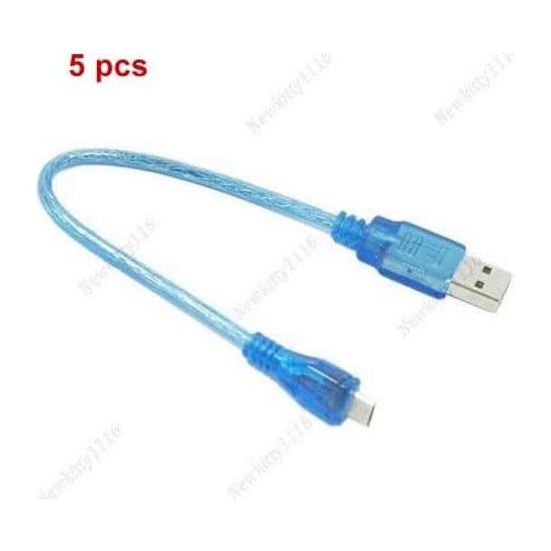 5pcs/lot Short USB 2.0 A Male to B Male Micro 5 Pin Data Cable