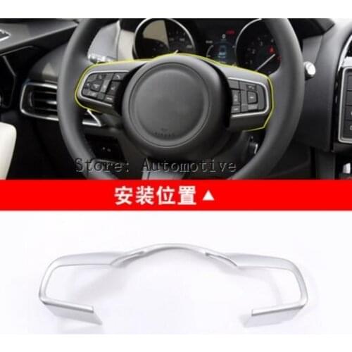 For Jaguar XE XF F-Pace f pace 2016 2017 ABS Silver Steering Wheel Decorative Frame Trim 1 pc