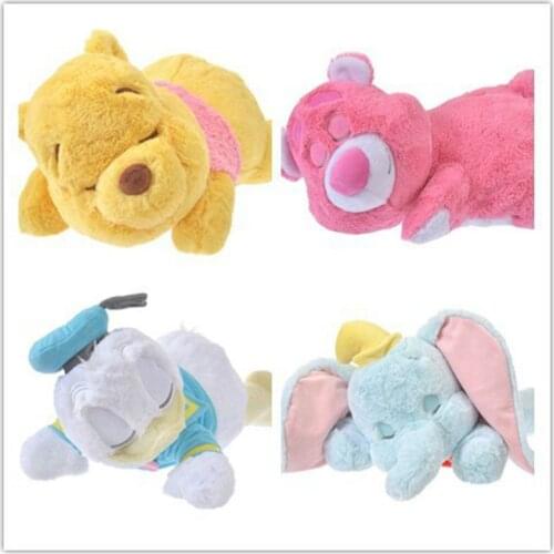 Disney 40-50cm Cartoon Big Dumbo Stitch Donald Duck Winnie Sleeping Plush Toy Doll Stuffed Animals Pillow Girls Gift