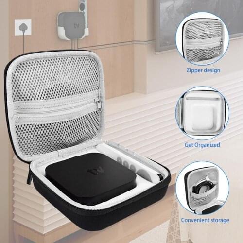 For Apple TV 4K 2nd Gen Set Top Box Storage Bag For Apple TV 4K 2nd Gen Set-top Box Protective Carry Case Nylon Shokproof Shell