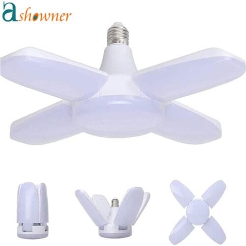 1pcs E27 LED Bulb Fan Blade Timing Lamp 28W Foldable Energy Saving Light Bulb For Home Ceiling Light With Remote Controller