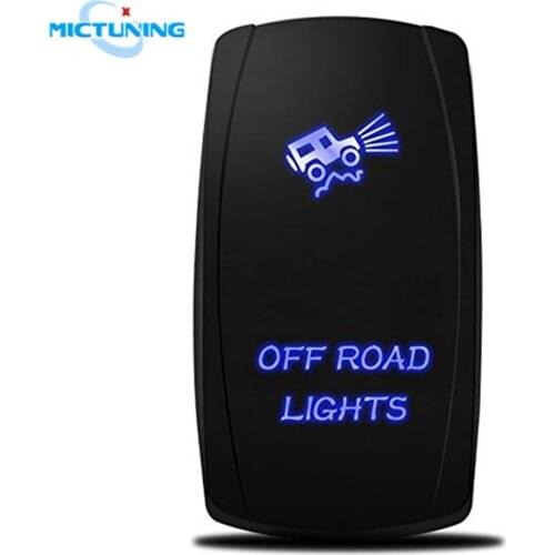 MICTUNING Exclusive 5 Pin Car On-Off Waterproof Switch w/ Blue Laser Backlit Off Road Lights for Mazda SPST Toggle Rocker Switch