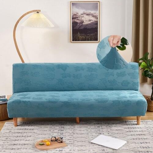 Elastic Printed Jacquard Armless Sofa Bedspread Stretch No Armrest Folding Double Seat Slipcovers Universal Dust-proof Protector