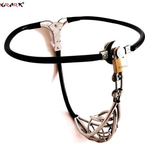 Fetish Lockable Stainless Steel Chastity Belt Hollow Cock Penis Cage Sex Toys for Men Couples Male BDSM Slave Restraint Device
