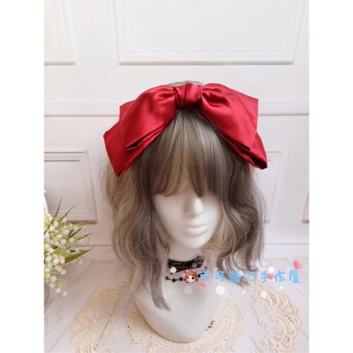 French Satin Headband KC Headdress JK Japanese-Style Big Bow Headband Hair Accessory Lolita