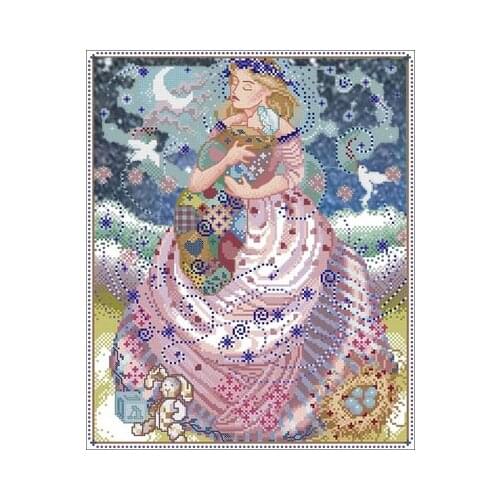 Artistic hand-dyed hand-painted cross-stitch cloth with beaded metal thread cross-stitch kit MD angel styles cross stitch MD-11