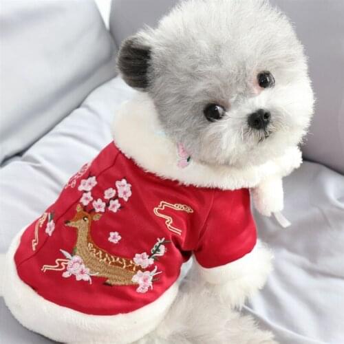 Chinese New Year Pet Clothes Dog Tang Suit Cat Puppy Clothing Small Dog Costume Chihuahua Yorkshire Pomeranian Schnauzer Outfit