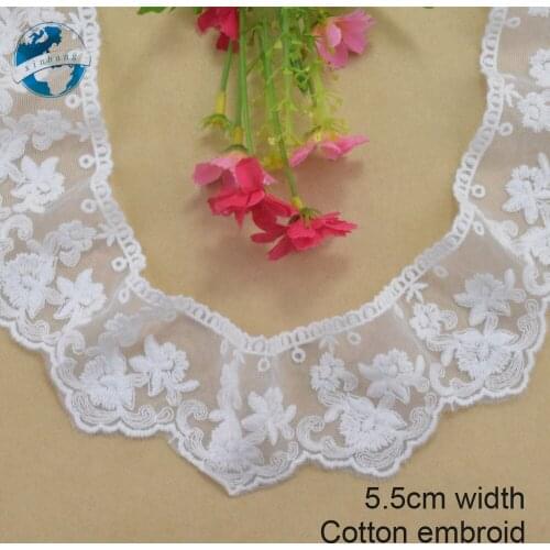 5.5cm wide polyester embroidery lace sewing ribbon guipure trim wedding decoration DIY dolls colthes Accessories lace edge#4026