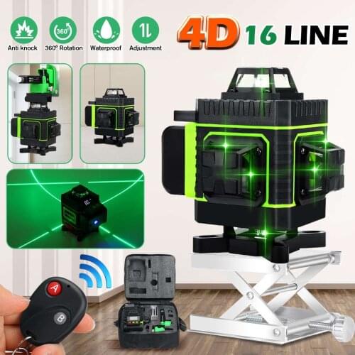 16 Lines 4D Laser Levels 360 Horizontal And Vertical Cross Super Powerful Auto Self-Leveling Green Line Laser Level EU version