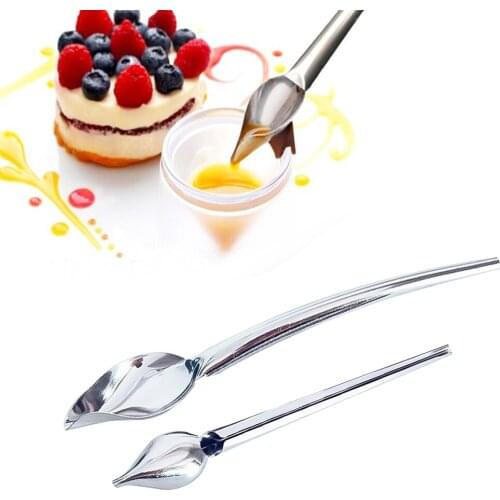 Chocolate Cream Sauce Pencil Spoon Creative Decoration Spoon for Coffee Cake Decor Chef Drawing Sauce Embellishment Tool