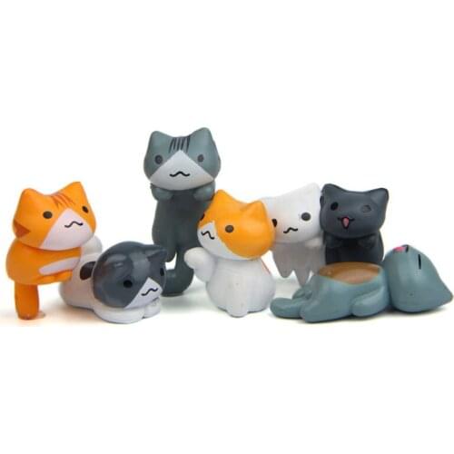 6Pcs/Set Cute Cartoon Lazy Cats For Micro Landscape Kitten Microlandschaft Pot Culture Tools Garden Decorations ZA4925