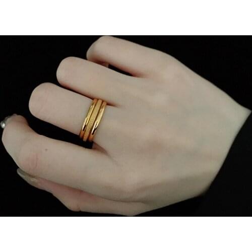 Fashion Mate Gift 3Pcs Set Ring 2mm Titanium Steel Girl Romantic 3Lifes Sets Band Party Design Jewelry Finding Accessories