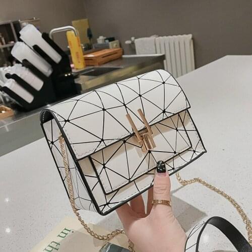 Fashion Mini Women Bags 2021 Summer New PU Leather All Match Shoulder Bag Messenger Laser Stitching Small Square Bag