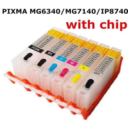 Belarus 10 set For CANON pixma MG6340 MG7140 IP8740 printer PGI-450BK CLI-451 refillable ink cartridges 6 color with chips