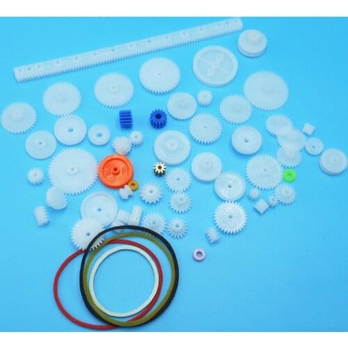 1 Pack MIX60 Parts 60PCS/Pack Gears Bag Different Gear Kit Plastic Gear DIY Model Fitting for Toy Robot Motor