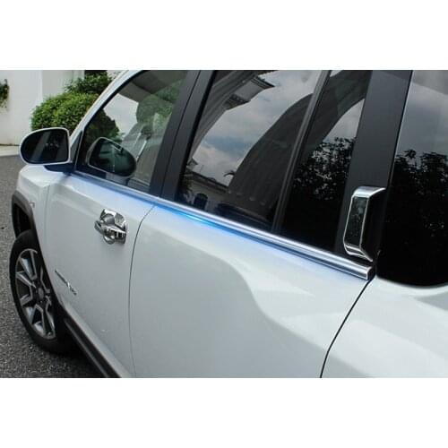 Stainless Steel 4PCS Bottom Window Frame Molding Trim For Jeep Compass 2011 2012 2013 2014 2015