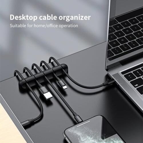 Desk Cable Management Usb Wire Clip Organizer Soft Wire Organizers Protector Mouse Cord Holder Rubber Organizador De Cables