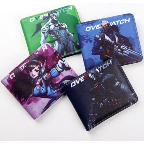 NEW Overwatch Theme Wallet male Fast Dispatch Gamer With Zip Coin Pocket