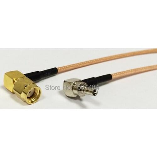 New RP-SMA Male Plug Right Angle Connector Switch CRC9 Male Plug Right Angle Convertor RG316 Wholesale Fast Ship 15CM 6" Adapter