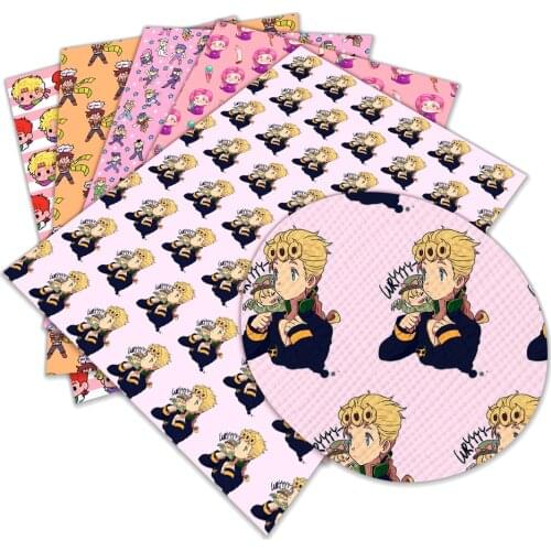 Cartoon Characters Printed Patter Faux Leather Fabric For DIY Earrings Hair Bows 30X136cm