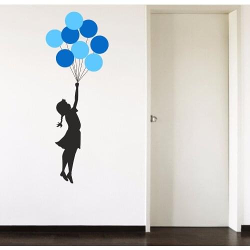 Banksy Escapism Girl Balloons Fly Girls Childrens Living Room Bedroom Home Decal Removable Vinyl Wall Art Sticker B094