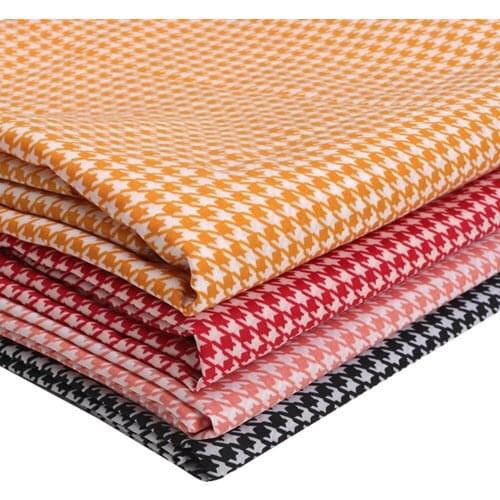 Chiffon Fabric By Half The Yard Houndstooth Printed Cloth Sheets Fabric For Sewing Dress Making DIY Crafts Supplies 45*150cm 1pc