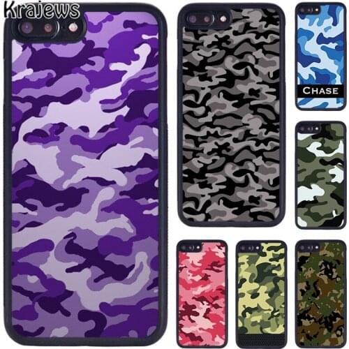 Krajews Blue Camo phone Case For iPhone 5 6S 7 8 Plus 11 12 Pro X XR XS Max Samsung Galaxy S6 S7 S8 S9 S10 plus