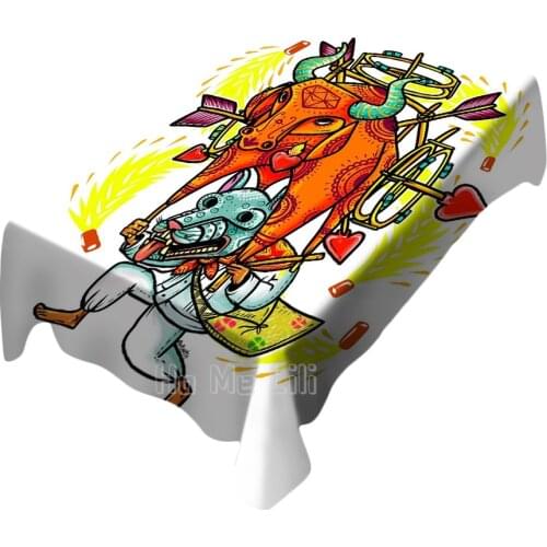 Mexican Culture Color Illustration Tablecloth Art Home Unique Design
