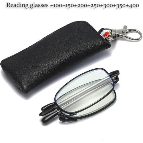 +1.0,+2.0 To +4.0 Folding Foldable Reading Eyeglasses Men Women Metal Glasses with Original Box Anti-Blu-ray Reading Glasses