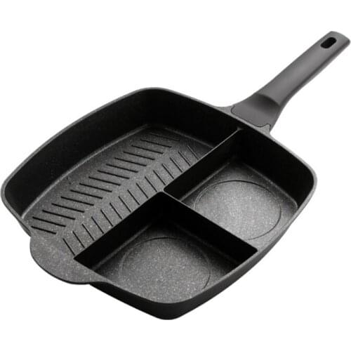 Steak Pan Aluminum Non-Stick Pan Western-Style Pan In 4 Colors Double Bottom Frying Pan Barbecue Plate Cookware Kitchen Supplies