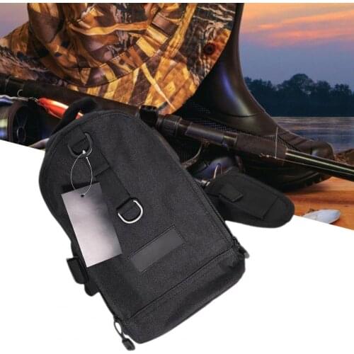Fishing Tackle Waist Bag Waterproof Shoulder Carry Case Multi-Pocket Lure Reel Line Hook Swivel Snaps Connector Storage Pack