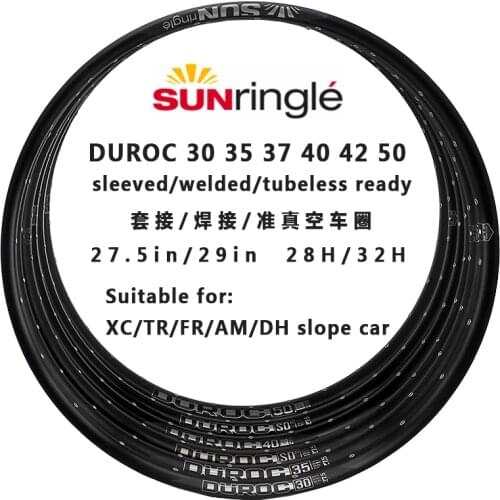 Sunringle sun DUROC 30 35 40 50 sd37 42 27.5/29 Inch Mountain Tubeless Soldering Rim 32H 28H Hoops Width Aluminium rims
