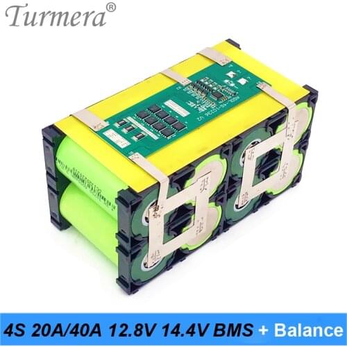 Turmera 4S 12.8V 14.4V 20A 40A BMS for 32650 32700 Lifepo4 Battery 12V Solar Panel Energy System and Uninterrupted Power Supply