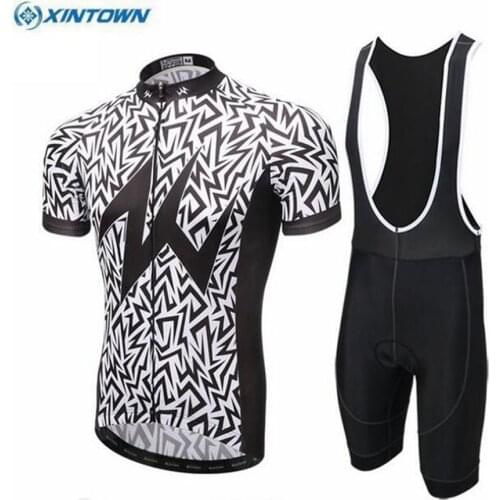 XINTOWN Men Cycling Jersey Short Sleeves cycling clothing Breathable bib Shorts maillot ciclismo roupa ciclismo cycling set